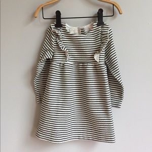 Zara Striped Toddler Dress With Ruffle Detail